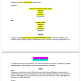 First page of Speaking Agreement Legal Contract Agreement Template for workshop event