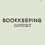 Bookkeeping contract bundle with Canadian and American flags on a beige background