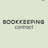 Bookkeeping contract bundle with Canadian and American flags on a beige background