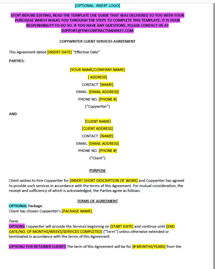 Graphic Designer or Website Designer Agreement | Contracts Market